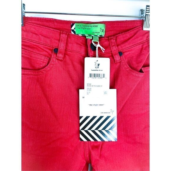NWT Sandrine Rose Hi Skinny Color Pop Red Jeans Size 26 - Picture 4 of 13
